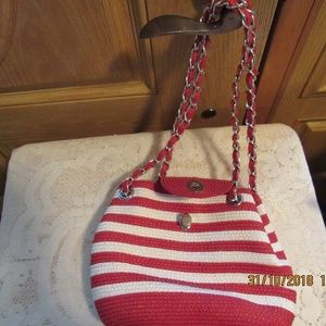 JB570.   Pretty Red and White Purse
